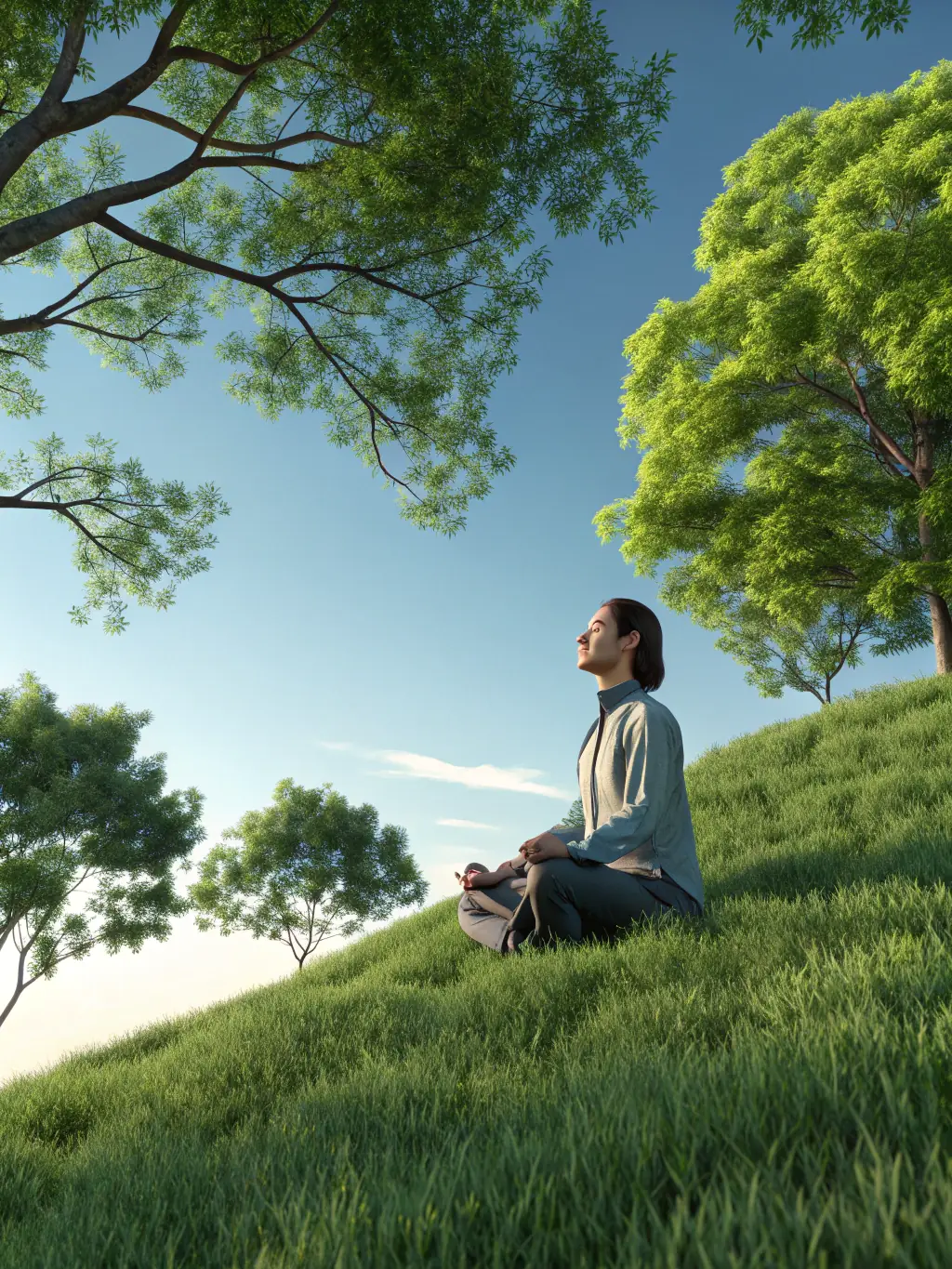 A person meditating or practicing yoga in a serene environment, emphasizing the mental well-being aspect of EPMM SPORTS POUR TOUS programs.